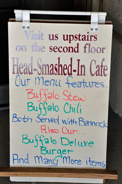 Head-Smashed-in Cafe menu