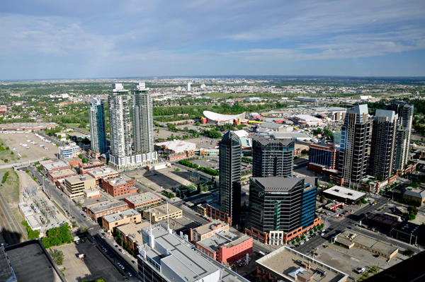 View from the top of the Calgary Tower.