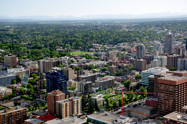 View from the top of the Calgary Tower.