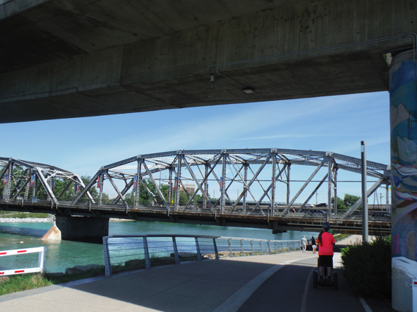 Karen Duquette going under the bridge