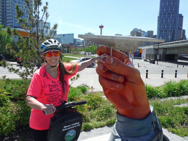 Karen Duquette and a big hand