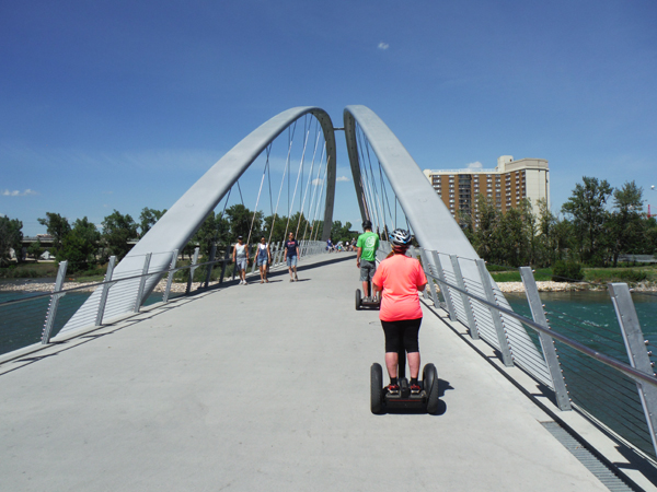 David and Karen on Segways and the George C. King Bridge