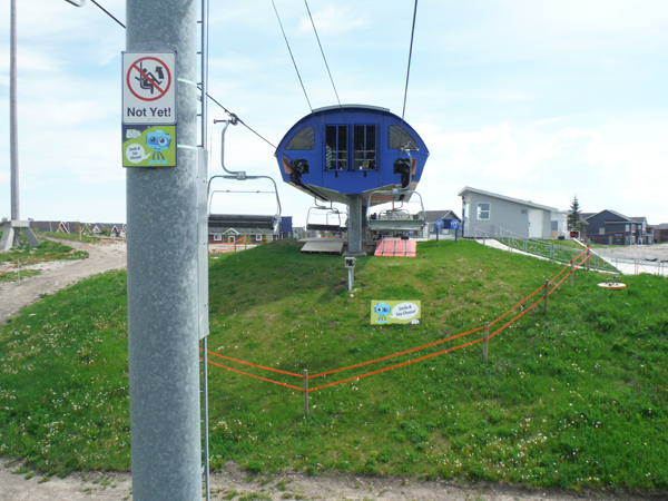 approaching the end of the chair lift