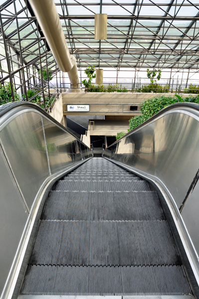 the steep escalator