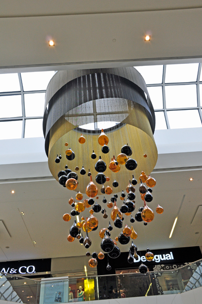 black and orange chandelier