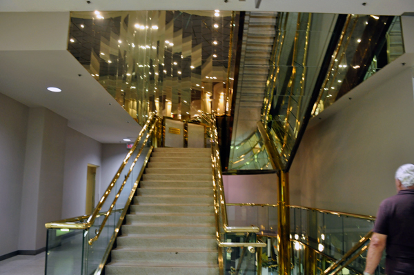 The stairs up to the hotel