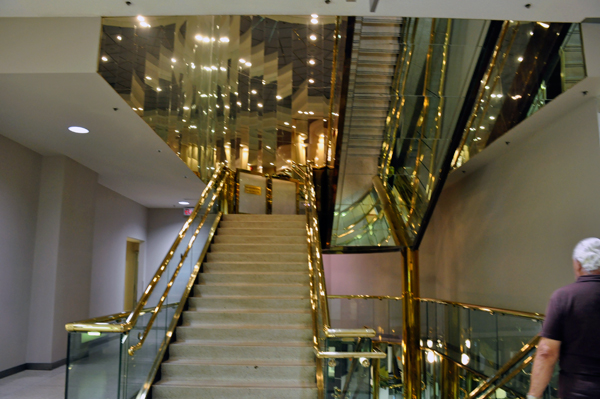 The stairs up to the hotel 