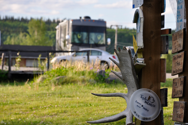 antlers and the RV of the two RV Gypsies