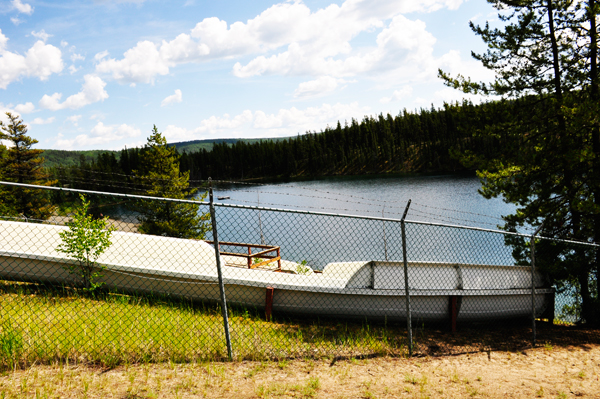 waterslide into Lucky Lake