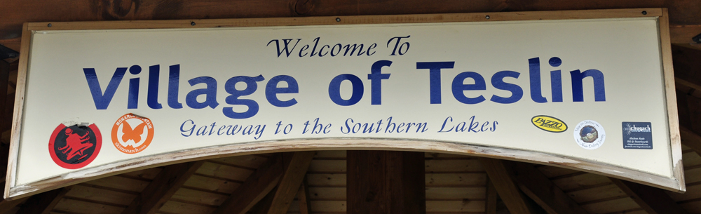 Village of Teslin sign