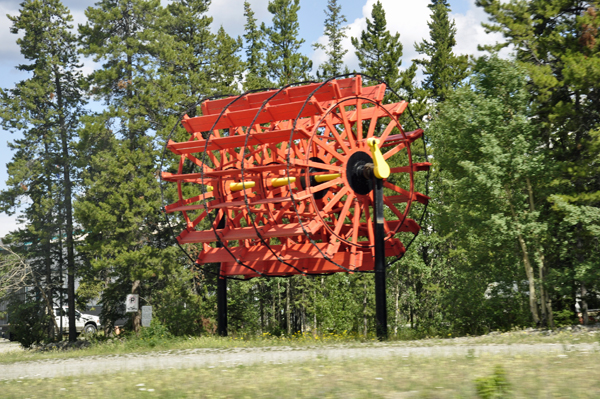 A sternwheelers paddlewheel 