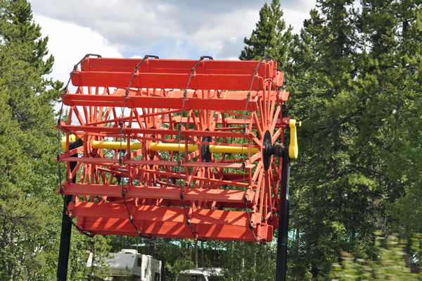 A sternwheelers paddlewheel 