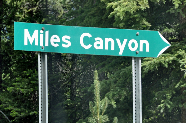 sign: Miles Canyon