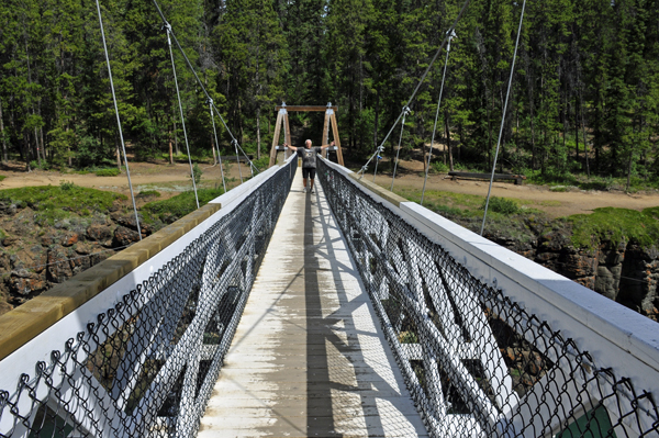 Lee Duquette on the Robert Lowe Suspension Bridge