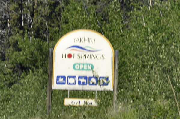 sign: Takhini Hot Springs