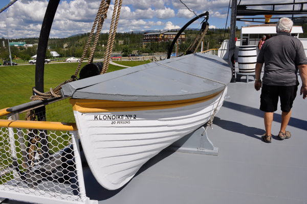 Lee Duquette and a lifeboat