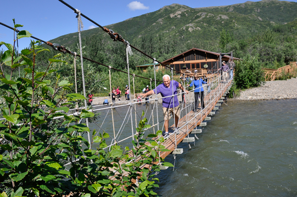 Lee Duquette Ilse Blahak on the swinging bridge