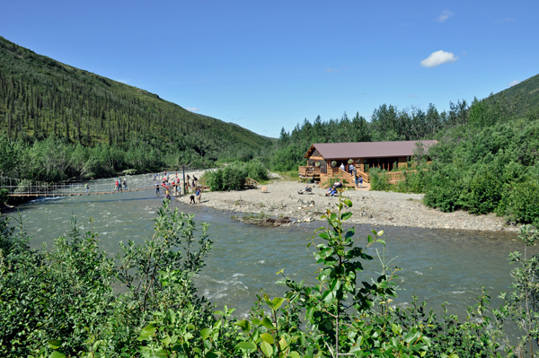 Kantishna lodge and swinging bridge