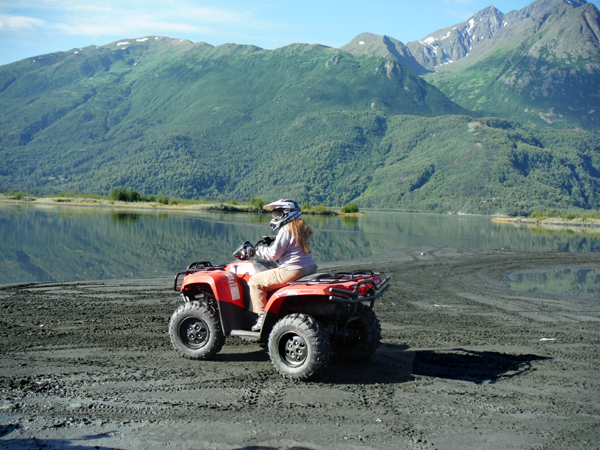 Karen Duquette on her ATV