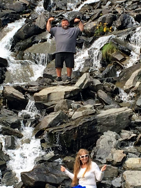 John Smythers at Karen, John and Ilse at Horsetail Falls