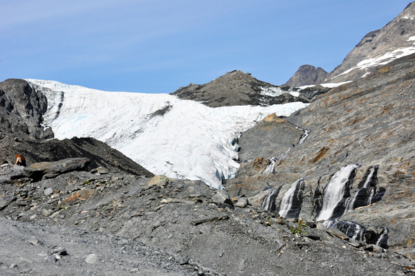 waterfall on Worthington Glacier