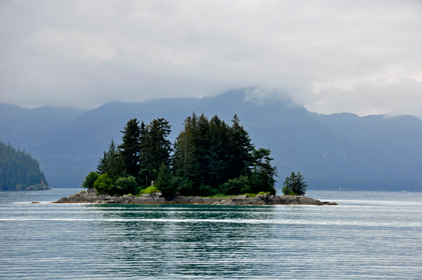 an island in the harbor inlet