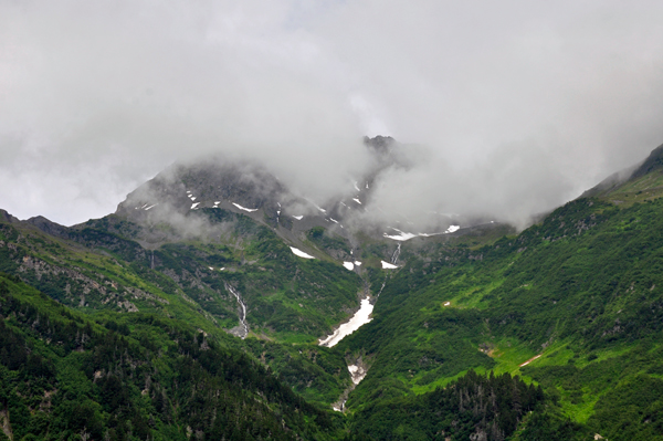 clouds on a mountain