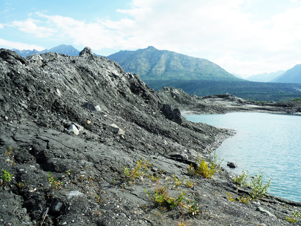 Matanuska Glacier and a small pond of water