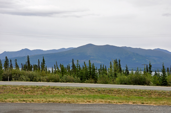 view from the dining room of the RV.