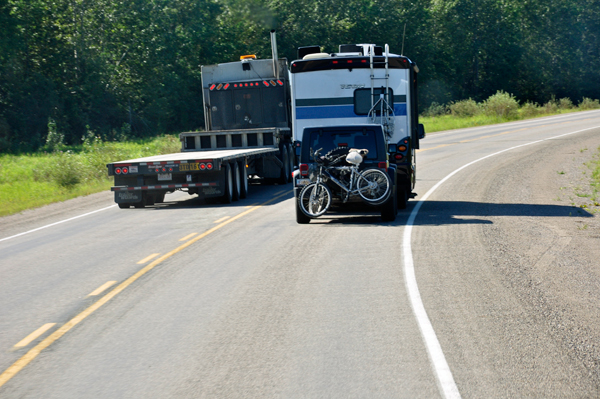 A crazy semi-truck driver