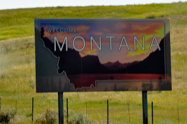 Montana welcome sign