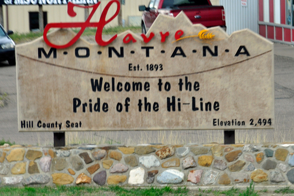 welcome to Havre MT sign