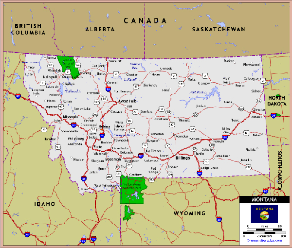 North Dakota major street map