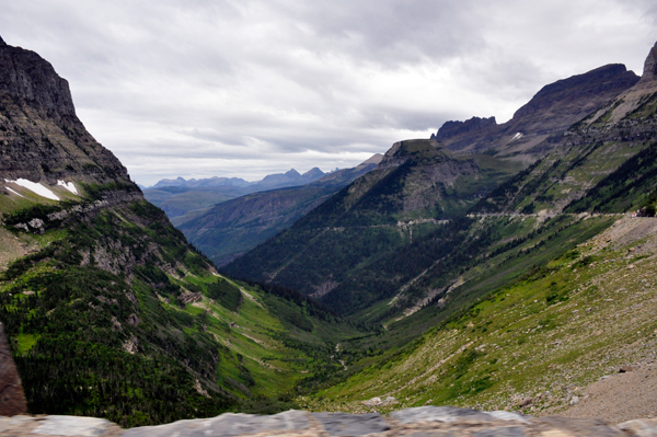 snow patches on the mountain