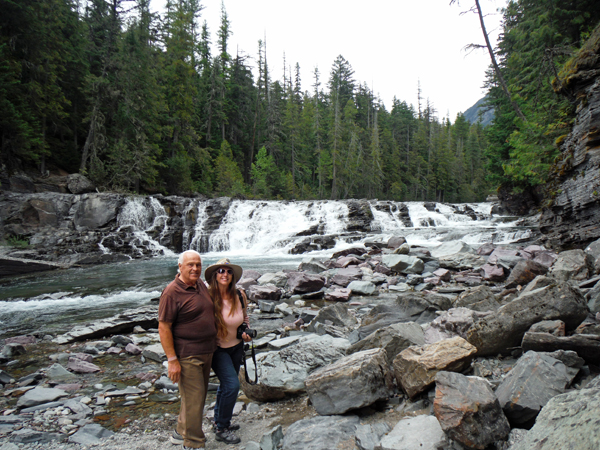 the two RV Gypsies at McDonald Falls