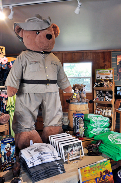 Big TR teddy bear in a store