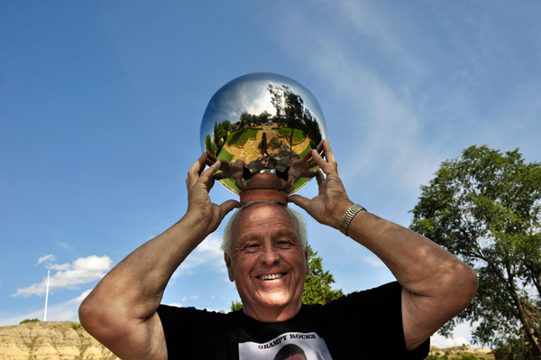 Lee Duquette's holding the big silver ball