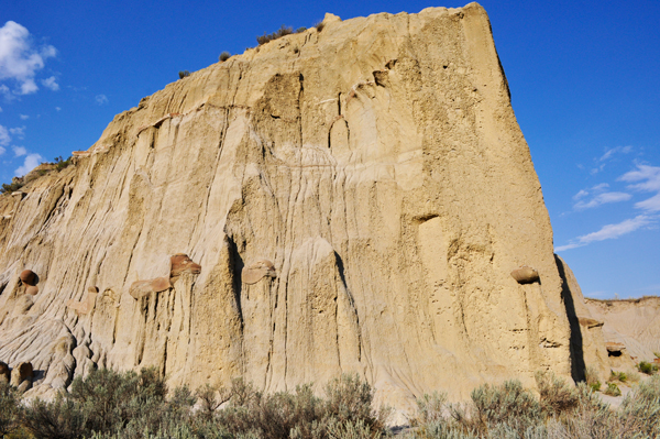 cliff with cannon ball concretions