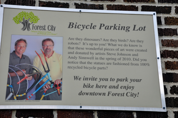 Bicycle parking lot sign