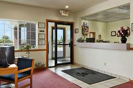 main lobby desk in Super 8 Forest City hotel