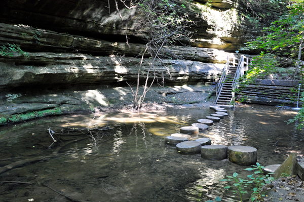 stepping stones and stairs by the dam