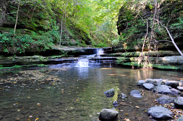 a small waterfall