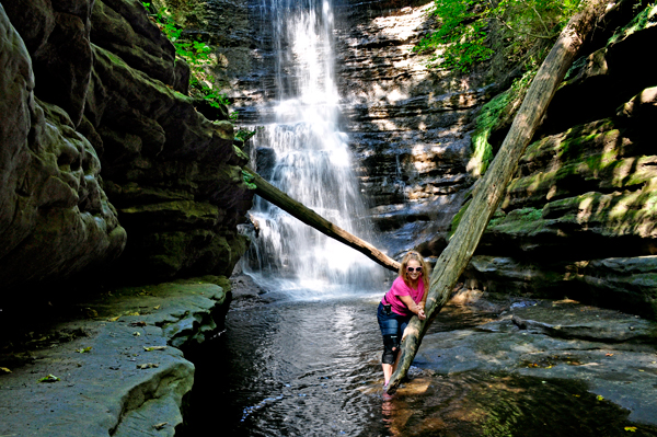 Karen Duquette at Lake Falls