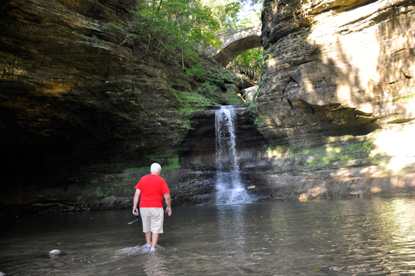 Lee Duquette at Cascade Falls in Matthiessen State Park