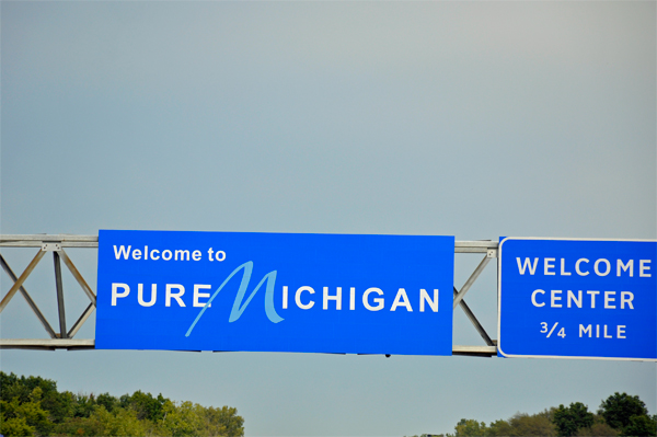 sign: Welcome to Pure Michigan