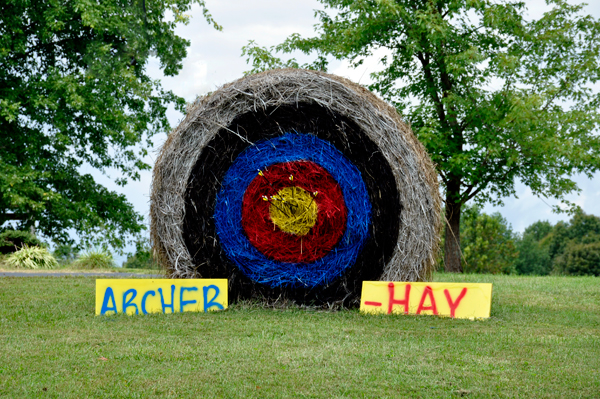 hay bale trail -  archery