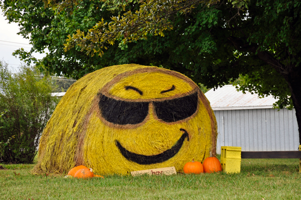 hay bale trail - smile face
