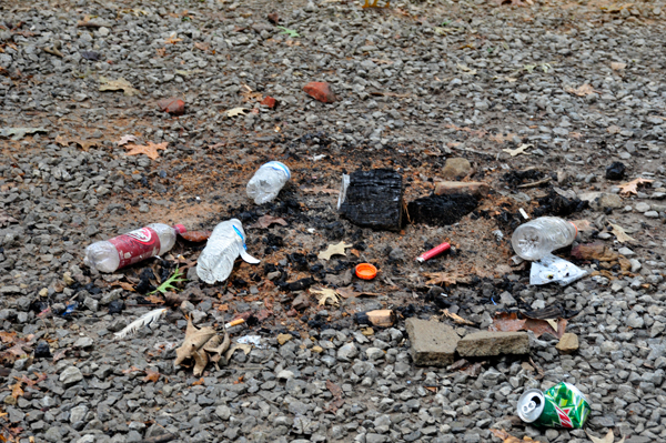 trash at the site of the two RV Gypsies