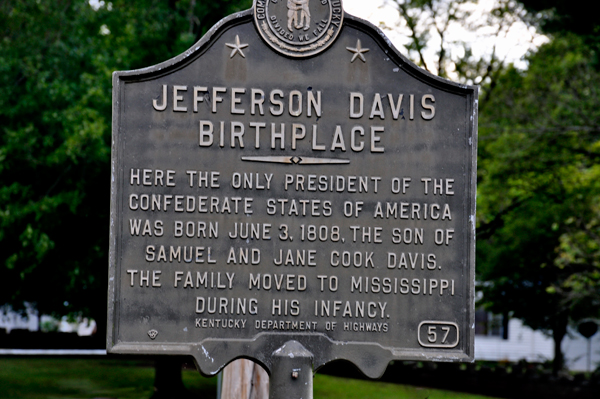 Jefferson Davis birthplace sign
