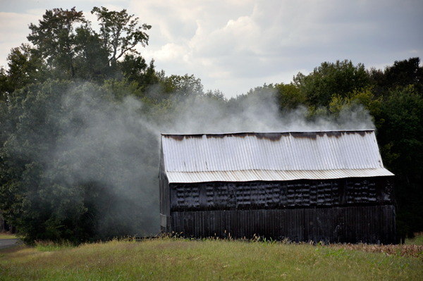 smoking tobacco barn